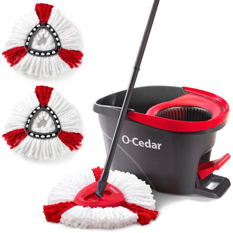 <b>O-Cedar EasyWring Microfiber Spin Mop</b> & Bucket Floor Cleaning System + 2 Extra Refills, Red/Gray Visit the <b>O</b>-<b>Cedar</b> Store 4. . O cedar spin mop
